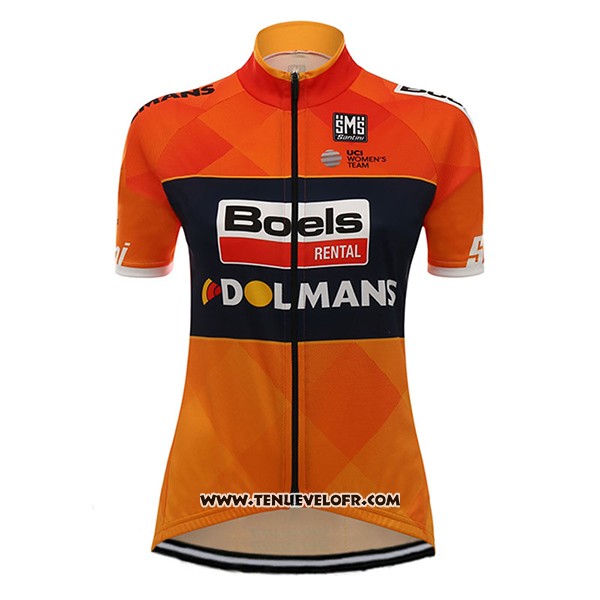 2017 Maillot Ciclismo Femme Damen Boels Dolmans Orange Manches Courtes et Cuissard